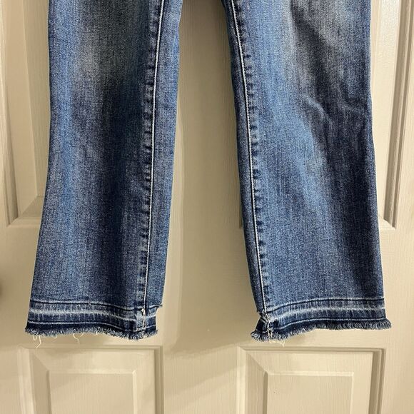DL1961 Wom Jeans Sz27 Jerry High Rise Straight Linden Distressed Raw Hem Stretch - Picture 4 of 12